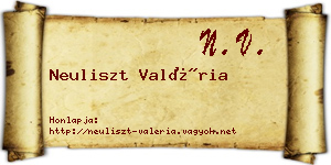 Neuliszt Valéria névjegykártya